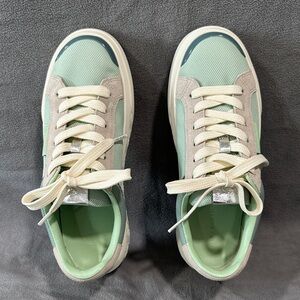 Tory Burch Mint Green and Light Coal Blue Women's Ladybug Sneakers